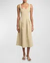 Proenza Schouler White Label Shelby A-line Midi Dress In Khaki