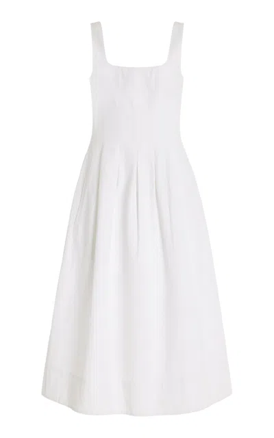 Proenza Schouler White Label Allen Rumpled-cotton Midi Dress In White