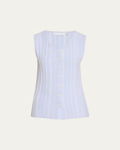 Proenza Schouler White Label Alyna Textured Knit Vest In Blue