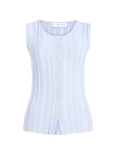 Proenza Schouler White Label Alyna Textured Vest In Blue