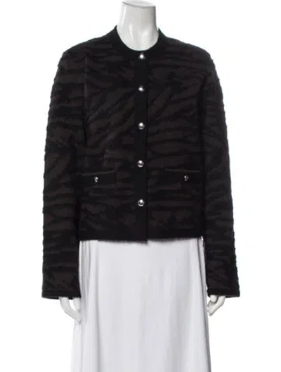 Pre-owned Proenza Schouler White Label Animal Print Jacket In Black