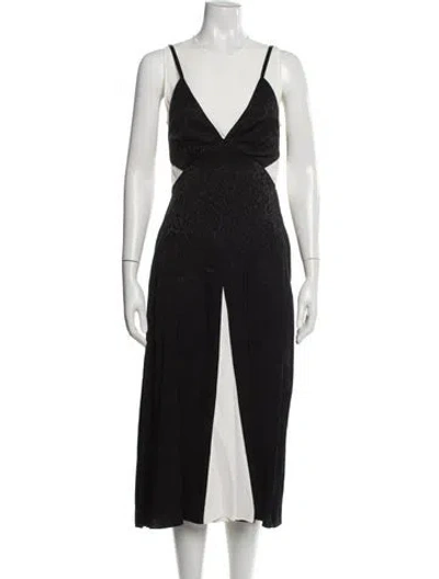 Pre-owned Proenza Schouler White Label Animal Print Long Dress In Black