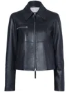 Proenza Schouler White Label Annabel Lightweight Leather Jacket In Blue