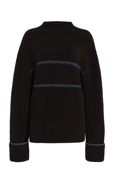 Proenza Schouler White Label Anne Fairisle Tencel-cashmere Sweater In Brown