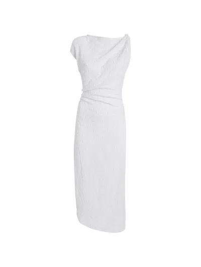 Proenza Schouler White Label Astra Ruched Cotton-blend A-line Midi Dress In White