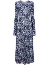 Proenza Schouler White Label Atlas Printed Jersey Maxi Dress In Blue