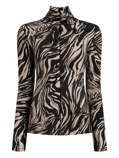 Proenza Schouler White Label Audrey Marble-print Top In Animal Print