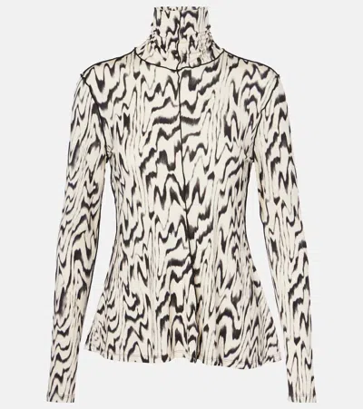 Proenza Schouler White Label Audrey Printed Jersey Turtleneck Top