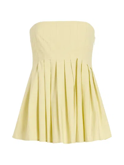 Proenza Schouler White Label The Avine Top In Rumpled Cotton In Yellow