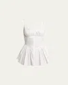 Proenza Schouler White Label Bader Sleeveless Stretch Poplin Top In White
