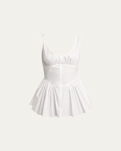 Proenza Schouler White Label Bader Sleeveless Stretch Poplin Top In White