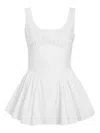 Proenza Schouler White Label Bader Top In Stretch Poplin White