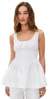 Proenza Schouler White Label Bader Top In Stretch Poplin White