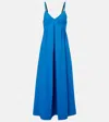 Proenza Schouler White Label Barker Cotton Poplin Maxi Dress In Blue