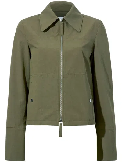 Proenza Schouler White Label Barnes Zipped Cotton Jacket In Green