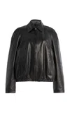 Proenza Schouler White Label Beck Leather Bomber Jacket In Black