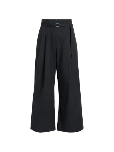 Proenza Schouler White Label Belted Pleated Trousers In Black
