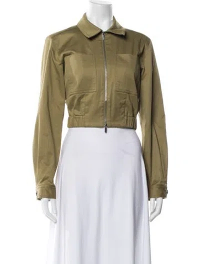 Pre-owned Proenza Schouler White Label Biker Jacket In Green