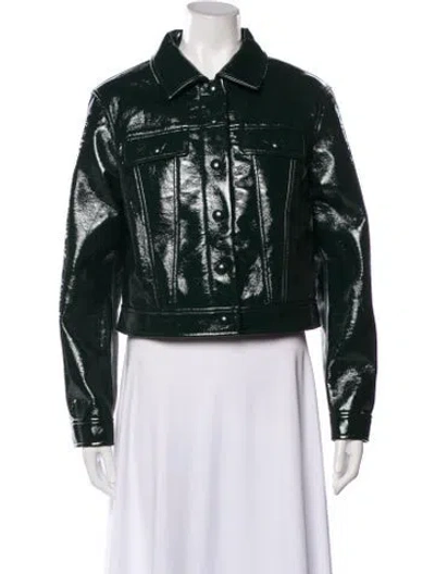 Pre-owned Proenza Schouler White Label Biker Jacket In Green