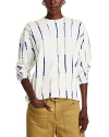 Proenza Schouler White Label Blake Sweatshirt In Stripe Sweatshirting White/navy/olive In White/navy