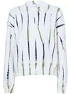 Proenza Schouler White Label Blake Sweatshirt In Stripe Sweatshirting White/navy/olive In White
