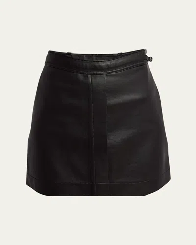 Proenza Schouler White Label Blaze Leather Mini Skirt In Black