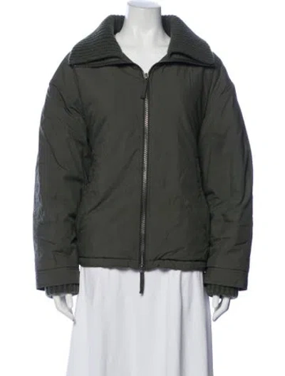 Pre-owned Proenza Schouler White Label Bomber Jacket In Green