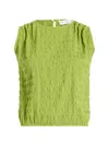 Proenza Schouler White Label Bradley Textured Crew-neck Blouse In Green