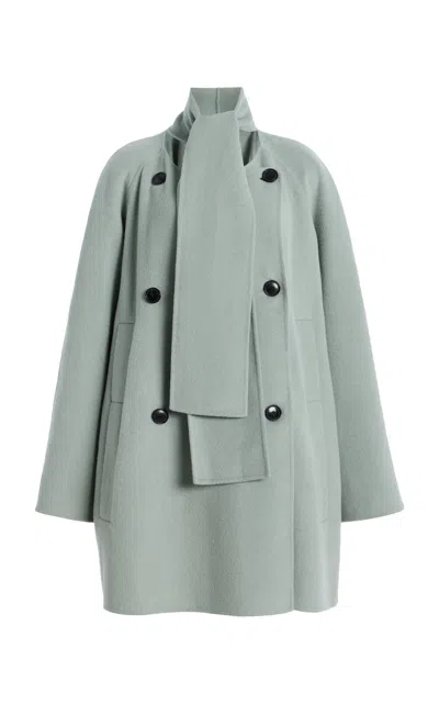 Proenza Schouler White Label Brisa Double-faced Wool Scarf Coat In Blue