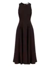 Proenza Schouler White Label Bronwyn Pleated Fitted-bodice Midi Dress In Brown