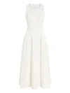 Proenza Schouler White Label Bronwyn Pleated Sleeveless Midi Dress In White