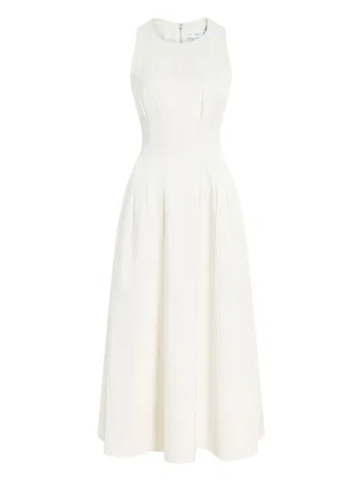 Proenza Schouler White Label Bronwyn Pleated Sleeveless Midi Dress In White