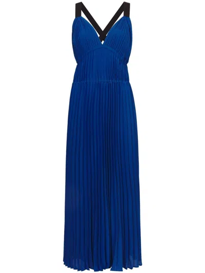 Proenza Schouler White Label Broomstick Pleated Dress In Blue