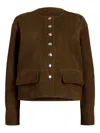 Proenza Schouler White Label Button-front Suede Jacket In Brown
