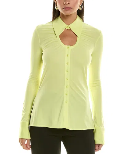 Proenza Schouler Yellow  White Label Keyhole Shirt In Green
