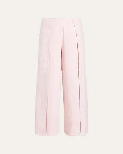 Proenza Schouler White Label Calla Slub Linen Wrap Pants In Pink