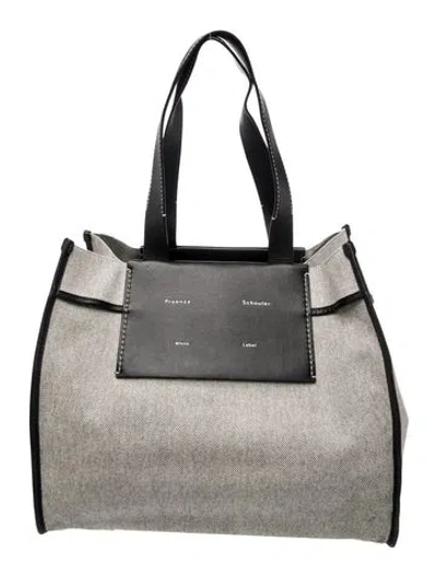 Pre-owned Proenza Schouler White Label Canvas Tote In Grey