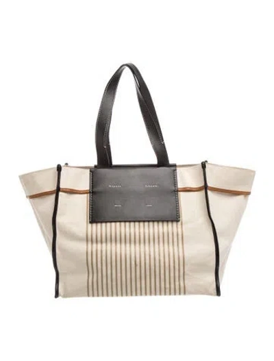 Pre-owned Proenza Schouler White Label Canvas Tote In Neutrals