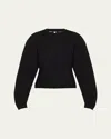 Proenza Schouler White Label Carolina Crewneck Souffle Knit Sweater In Black
