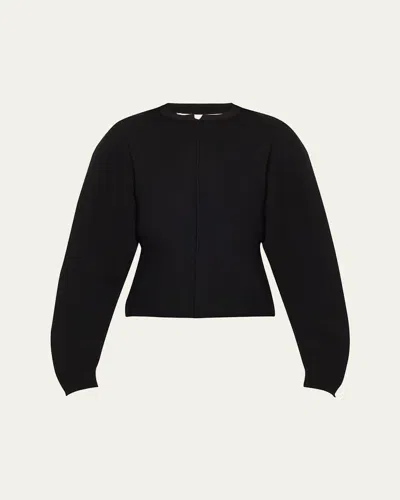 Proenza Schouler White Label Carolina Crewneck Souffle Knit Sweater In Black