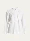 Proenza Schouler White Label Carter Long-sleeve Top In White