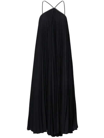 Proenza Schouler White Label Celeste Lightweight Crepe Dress In 黑色