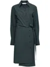 Proenza Schouler White Label Check-print Poplin Wrap Dress In Black