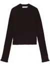 Proenza Schouler White Label Chenille-texture Long-sleeved Sweater In Black