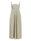 Proenza Schouler White Label Claudine Open-back Pleated Poplin Midi Dress In Gray