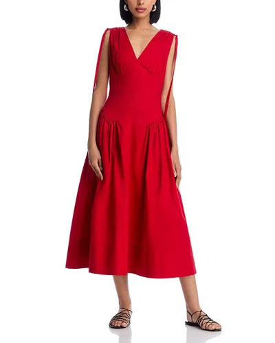 Proenza Schouler White Label Clayton Poplin Dress In Dark Poppy