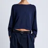 Proenza Schouler White Label Conley Knit Sweater In Navy In Blue