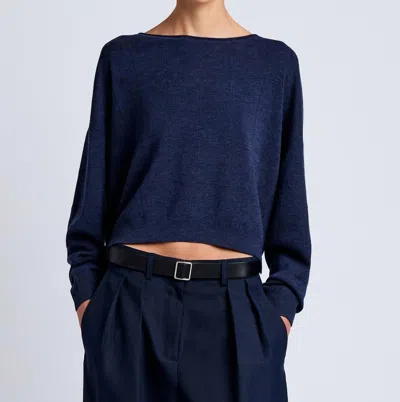 Proenza Schouler White Label Conley Knit Sweater In Navy In Blue