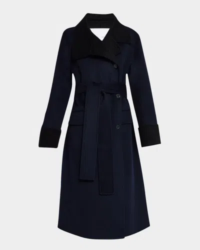Proenza Schouler White Label Constance Wool-cashmere Coat In Navy Melange