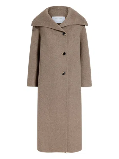 Proenza Schouler White Label Corey Belted Coat In Neutral